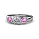 1 - Naava Diamond and Pink Sapphire Three Stone Engagement Ring 