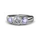1 - Naava Diamond and Tanzanite Three Stone Engagement Ring 