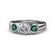 1 - Naava Diamond and Emerald Three Stone Engagement Ring 