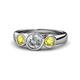 1 - Naava Yellow and White Diamond Three Stone Engagement Ring 