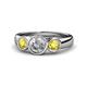 1 - Naava Diamond and Yellow Sapphire Three Stone Engagement Ring 