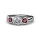 1 - Naava Diamond and Ruby Three Stone Engagement Ring 