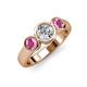 2 - Naava Diamond and Pink Sapphire Three Stone Engagement Ring 