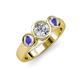 2 - Naava Diamond and Tanzanite Three Stone Engagement Ring 