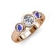 2 - Naava Diamond and Tanzanite Three Stone Engagement Ring 