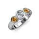 2 - Naava Diamond and Citrine Three Stone Engagement Ring 