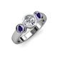 2 - Naava Diamond and Iolite Three Stone Engagement Ring 