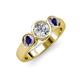 2 - Naava Diamond and Iolite Three Stone Engagement Ring 