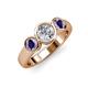 2 - Naava Diamond and Iolite Three Stone Engagement Ring 