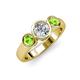 2 - Naava Diamond and Peridot Three Stone Engagement Ring 