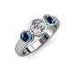 2 - Naava Blue and White Diamond Three Stone Engagement Ring 