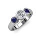 2 - Naava Diamond and Blue Sapphire Three Stone Engagement Ring 