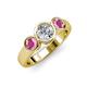 2 - Naava Diamond and Pink Sapphire Three Stone Engagement Ring 
