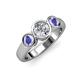 2 - Naava Diamond and Tanzanite Three Stone Engagement Ring 