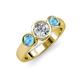 2 - Naava Diamond and Blue Topaz Three Stone Engagement Ring 