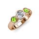 2 - Naava Diamond and Peridot Three Stone Engagement Ring 