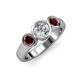 2 - Naava Diamond and Red Garnet Three Stone Engagement Ring 
