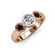 2 - Naava Diamond and Red Garnet Three Stone Engagement Ring 