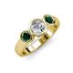 2 - Naava Diamond and Emerald Three Stone Engagement Ring 