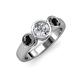 2 - Naava Black and White Diamond Three Stone Engagement Ring 