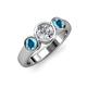 2 - Naava Diamond and London Blue Topaz Three Stone Engagement Ring 