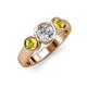 2 - Naava Diamond and Yellow Sapphire Three Stone Engagement Ring 