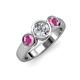 2 - Naava Diamond and Pink Sapphire Three Stone Engagement Ring 