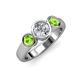 2 - Naava Diamond and Peridot Three Stone Engagement Ring 