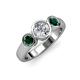 2 - Naava Diamond and Emerald Three Stone Engagement Ring 