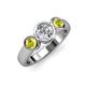 2 - Naava Yellow and White Diamond Three Stone Engagement Ring 