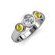 2 - Naava Diamond and Yellow Sapphire Three Stone Engagement Ring 