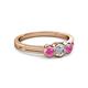 3 - Irina Diamond and Pink Sapphire Three Stone Engagement Ring 