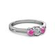 3 - Irina Diamond and Pink Sapphire Three Stone Engagement Ring 
