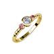 3 - Azalea Diamond and Pink Tourmaline Three Stone Engagement Ring 