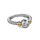 3 - Azalea Diamond and Citrine Three Stone Engagement Ring 