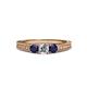 3 - Reveka Diamond and Blue Sapphire Three Stone Engagement Ring 