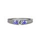 3 - Reveka Diamond and Tanzanite Three Stone Engagement Ring 