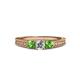 3 - Reveka Diamond and Green Garnet Three Stone Engagement Ring 