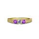 3 - Reveka Diamond and Amethyst Three Stone Engagement Ring 
