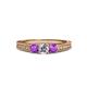 3 - Reveka Diamond and Amethyst Three Stone Engagement Ring 