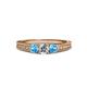 3 - Reveka Diamond and Blue Topaz Three Stone Engagement Ring 