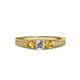 3 - Reveka Diamond and Citrine Three Stone Engagement Ring 