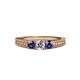 3 - Reveka Diamond and Iolite Three Stone Engagement Ring 