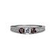3 - Reveka Diamond and Red Garnet Three Stone Engagement Ring 