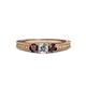 3 - Reveka Diamond and Red Garnet Three Stone Engagement Ring 