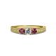 3 - Reveka Diamond and Rhodolite Garnet Three Stone Engagement Ring 