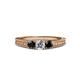 3 - Reveka Black and White Diamond Three Stone Engagement Ring 