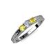 3 - Reveka Diamond and Yellow Sapphire Three Stone Engagement Ring 