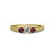 3 - Reveka Diamond and Ruby Three Stone Engagement Ring 