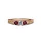 3 - Reveka Diamond and Ruby Three Stone Engagement Ring 